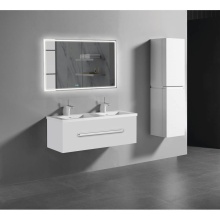 Madeli B070-48D-002-WH-SB - Vogue 48D'' Wall Hung Vanity Cabinet White/HW: Satin Brass(SB)
