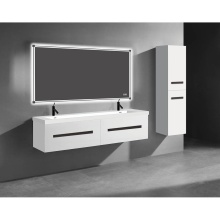 Madeli B070-72D-002-WH-PC - Vogue 72'' Wall Hung Vanity Cabinet White/HW: Polished Chrome(PC)