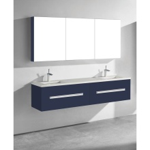 Madeli B070-72D-002-SA-PC - Vogue 72'' Wall Hung Vanity Cabinet Sapphire/HW: Polished Chrome(PC)