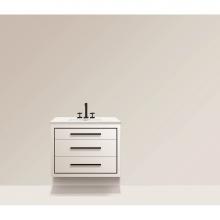 Madeli B850-36-002-MW-PC - Madeli Villa 36'' Wall hung  Vanity Cabinet in Matte White/HW: Polished Chrome(PC)