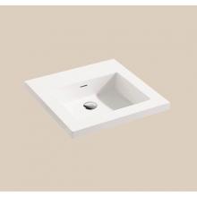 Madeli XTU1815-24-100-WH - Madeli X-Stone Top/Basin, 24'' x 18'' x 1-1/2'', Glossy White, No Fa