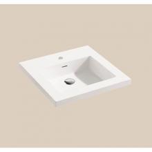 Madeli XTU1815-24-110-WH - Madeli X-Stone Top/Basin, 24'' x 18'' x 1-1/2'', Glossy White, Singl