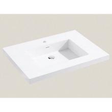 Madeli XTU1815-30-110-WH - Madeli X-Stone Top/Basin, 30'' x 18'' x 1-1/2'', Glossy White, Singl