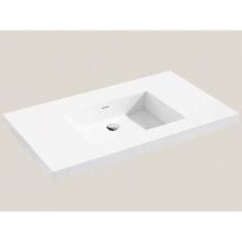 Madeli XTU1815-36-100-WH - Madeli X-Stone Top/Basin, 36'' x 18'' x 1-1/2'', Glossy White, No Fa