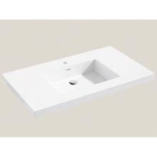 Madeli XTU1815-36-110-WH - Madeli X-Stone Top/Basin, 36'' x 18'' x 1-1/2'', Glossy White, Singl