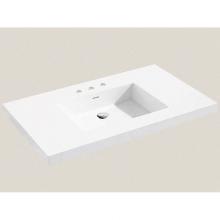 Madeli XTU1815-36-130-WH - Madeli X-Stone Top/Basin, 36'' x 18'' x 1-1/2'', Glossy White, 8&apo