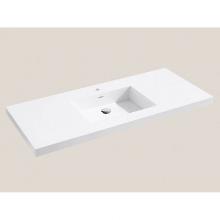 Madeli XTU1815-48-100-WH - Urban-18 48''W Solid Surface, Top/Basin. Glossy White.1-Bowl, No Faucet Hole. W/Overflow