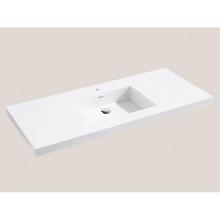Madeli XTU1815-48-100-WH - X-Stone Top/Basin, 48'' x 18'' x 1-1/2'', Single Basin, Glossy White