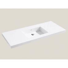 Madeli XTU1815-48-100-WH - Madeli X-Stone Top/Basin, 48'' x 18'' x 1-1/2'', Single Basin, Gloss