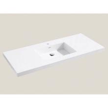 Madeli XTU1815-48-110-WH - Madeli X-Stone Top/Basin, 48'' x 18'' x 1-1/2'', Single Basin, Gloss