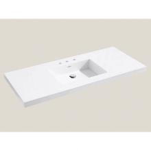 Madeli XTU1815-48-130-WH - Madeli X-Stone Top/Basin, 48'' x 18'' x 1-1/2'', Single Basin, Gloss