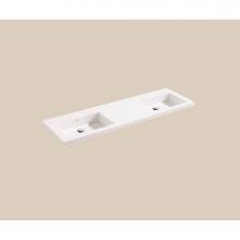 Madeli XTU1815-60-200-WH - Madeli X-Stone Top/Basin, 60'' x 18'' x 1-1/2'', Double Basin, Gloss