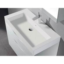 Madeli XTU1845-30-110-WH - Madeli X-Stone Trough Sink, 30'' x 18'' x 4-1/2'', Glossy White, Sin