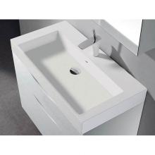 Madeli XTU1845-36-110-WH - Madeli X-Stone Trough Sink, 36'' x 18'' x 4-1/2'', Glossy White, Sin