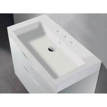 Madeli XTU1845-36-130-WH - Madeli X-Stone Trough Sink, 36'' x 18'' x 4-1/2'', Glossy White, 8&a