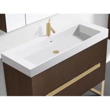 Madeli XTU1845-42-110-WH - Madeli X-Stone Trough Sink, 42'' x 18'' x 4-1/2'', Glossy White, Sin