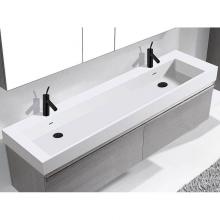 Madeli XTU1845-60-210-WH - Madeli X-Stone Trough Sink, 60'' x 18'' x 4-1/2'', Glossy White, Sin