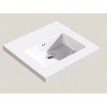 Madeli XTU2015-20-100-WH - Madeli X-Stone Top/Basin, 20'' x 20'' x 1-1/2'', Glossy White, No Fa