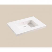 Madeli XTU2220-30-100-WH - Madeli X-Stone Top/Basin, 30'' x 22'' x 2'', Glossy White, No Faucet