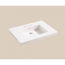 Madeli XTU2220-30-130-WH - Madeli X-Stone Top/Basin, 30'' x 22'' x 2'', Glossy White, 8'&a