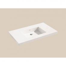 Madeli XTU2220-36-100-WH - Madeli X-Stone Top/Basin, 36'' x 22'' x 2'', Glossy White, No Faucet