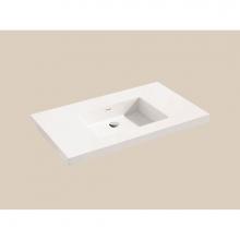 Madeli XTU2220-42-100-WH - Madeli X-Stone Top/Basin, 42'' x 22'' x 2'', Glossy White, No Faucet