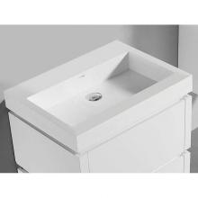 Madeli XTU2245-24-100-WH - Madeli X-Stone Trough Sink, 24'' x 22'' x 4-1/2'', Glossy White, No