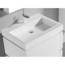 Madeli XTU2245-24-110-WH - Madeli X-Stone Trough Sink, 24'' x 22'' x 4-1/2'', Glossy White, Sin