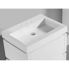 Madeli XTU2245-24-130-WH - Madeli X-Stone Trough Sink, 24'' x 22'' x 4-1/2'', Glossy White, 8&a