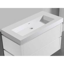 Madeli XTU2245-42-100-WH - Madeli X-Stone Trough Sink, 42'' x 22'' x 4-1/2'', Glossy White, No