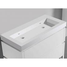 Madeli XTU2245-48-200-WH - Madeli X-Stone Trough Sink, 48'' x 22'' x 4-1/2'', Glossy White, No