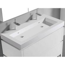 Madeli XTU2245-48-210-WH - Madeli X-Stone Trough Sink, 48'' x 22'' x 4-1/2'', Glossy White, Sin