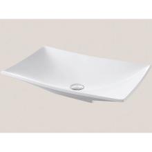 Madeli XTV-F108-GW - Solid Surface Vessel. Free Form, Glossy White. No Overflow, 25-9/16'' X 15-3/4'&apo