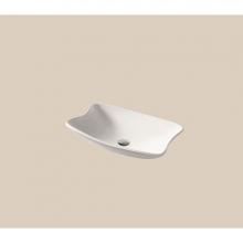 Madeli XTV-F110-GW - Solid Surface Vessel. Free Form, Glossy White. No Overflow, 23-1/4'' X 15'' X