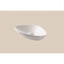 Madeli XTV-F111-GW - Solid Surface Vessel. Free Form, Glossy White. No Overflow, 23'' X 15-5/16'' X