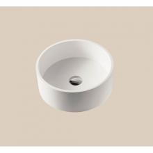 Madeli XTV-R106-GW - Solid Surface Vessel. Round , Glossy White. No Overflow, Diameter: 15-1/2''