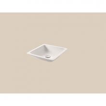 Madeli XTV-S103-GW - Solid Surface Vessel. Square Beveled, Glossy White. No Overflow, 16-1/2'' X 16-1/2'