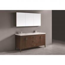 Madeli B710-72D-001-BR-BN - Encore 72'' Free Standing Vanity Brandy/HW: Brushed Nickel(BN)