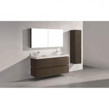 Madeli B500-60D-002-WA - Cube 60D'' Wall hung  Vanity Cabinet in Walnut
