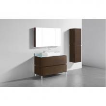 Madeli B600-48C-001-LL-WA-BN - Metro 48C'' Free Standing  Vanity Cabinet in  Walnut/HW: Brushed Nickel(BN)