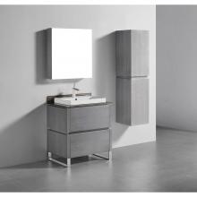 Madeli B600-30-001-LS-AG-PC - Metro 30''. Ash Grey, Free Standing Cabinet, Polished Chrome S-Legs (X2), 29-5/8'&a