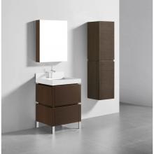 Madeli B600-24-001-LS-WA-PC - Metro 24''. Walnut, Free Standing Cabinet, Polished Chrome S-Legs (X2), 23-5/8'&apo