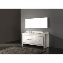 Madeli B999-72D-001-GW-PN - Madeli Vicenza 72D'' Free Standing Glossy White/HW: Polished Nickel(PN)