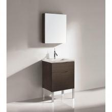 Madeli B200-24-021-LL-WA-PC - Milano 24'' Free Standing Vanity Cabinet Walnut/HW: Polished Chrome(PC)