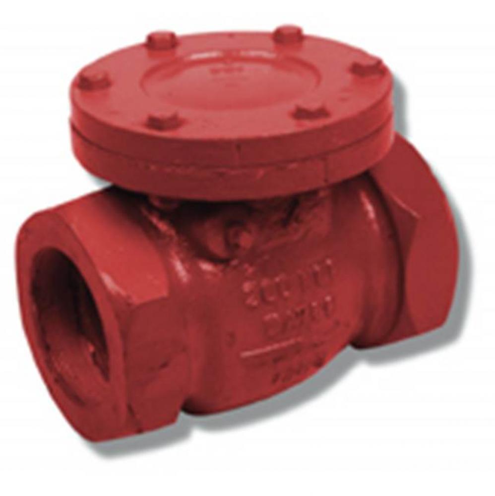 2-1/2'' Threaded Ci Swing Chk Valve Resilient Seat, 200Cwp Epoxy Coated