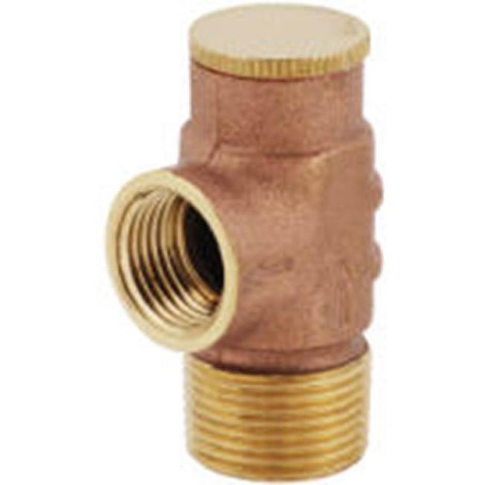 LEAD FREE 3/4 MIP X 1/2 FIP INLET BRS PRESSURE RELIEF VALVE 1/2'' FIP BLOW-OFF