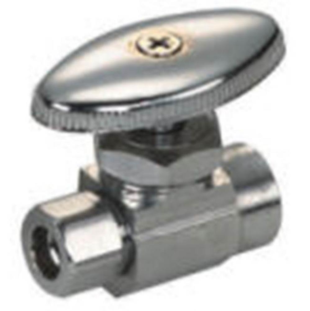 1/2'' SWEAT X 3/8'' OD COMPRESSION, STRAIGHT STOP VALVE, CP, MULTI-TURN