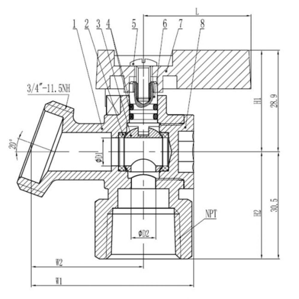 1/2'' Lead Free Quarter Turn, Fnpt Boiler Drain