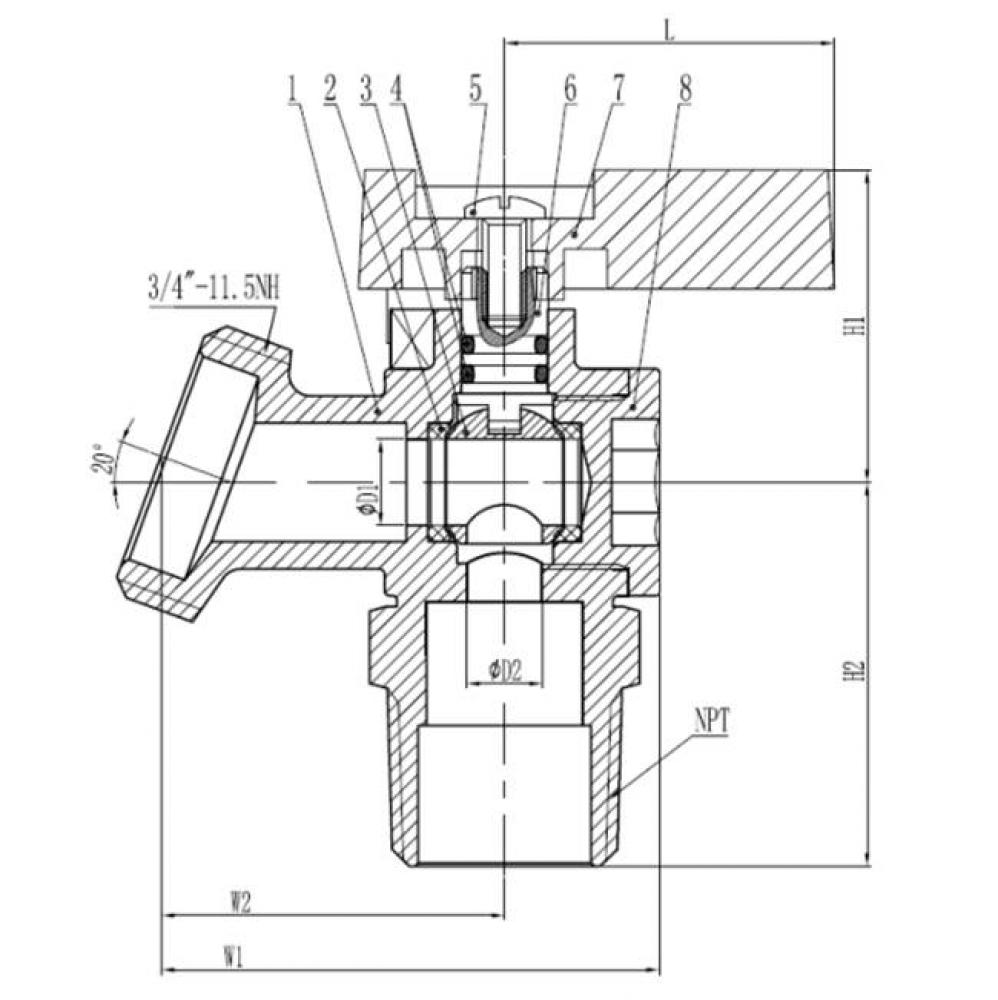 1/2'' Lead Free Quarter Turn, Mnpt Boiler Drain