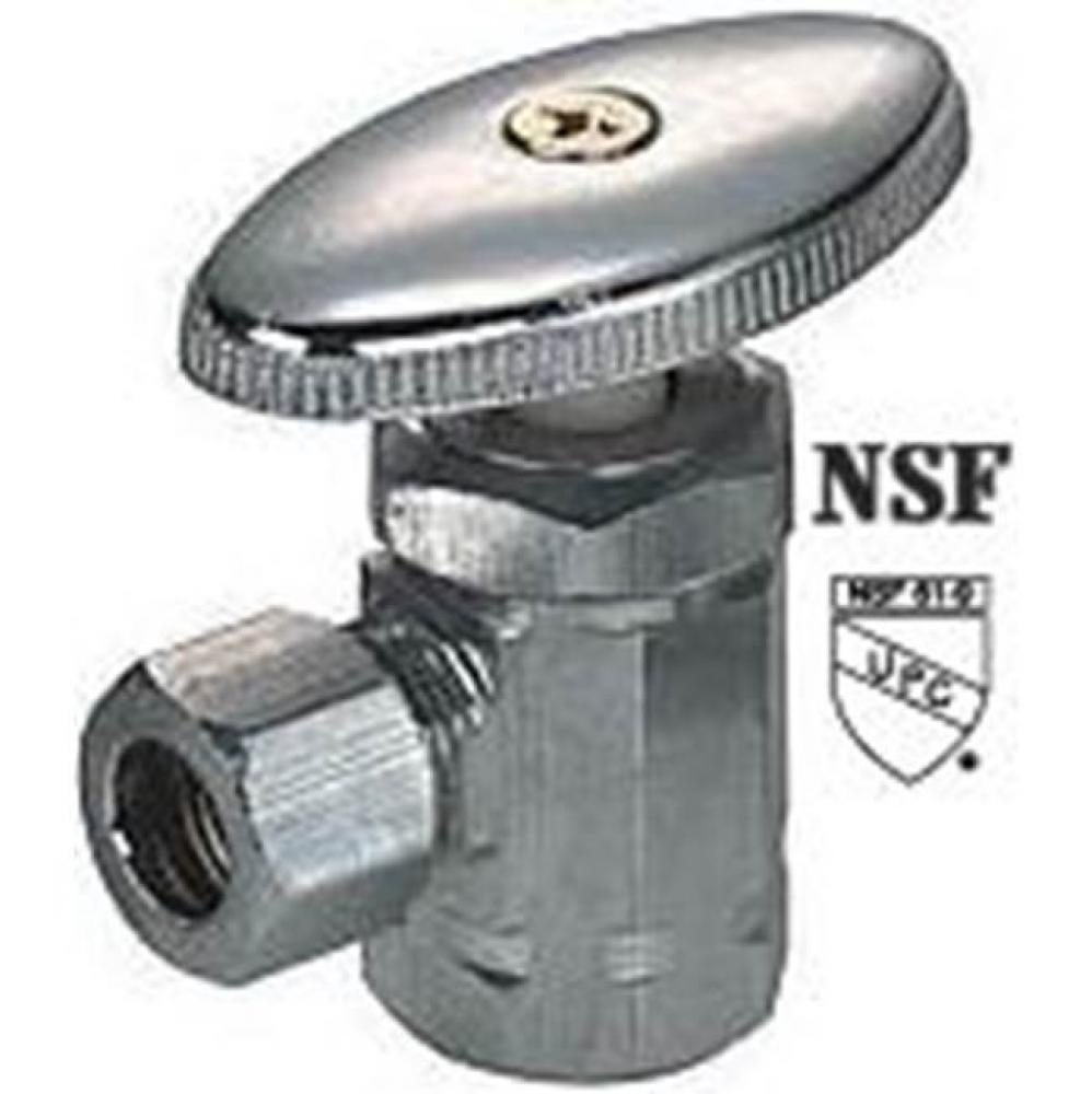 3/8'' FIP X 3/8'' OD COMPRESSION, ANGLE STOP VALVE, CP, MULTI-TURN